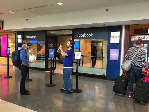 Facebook experimented with their temporary pop-up stores at airports.