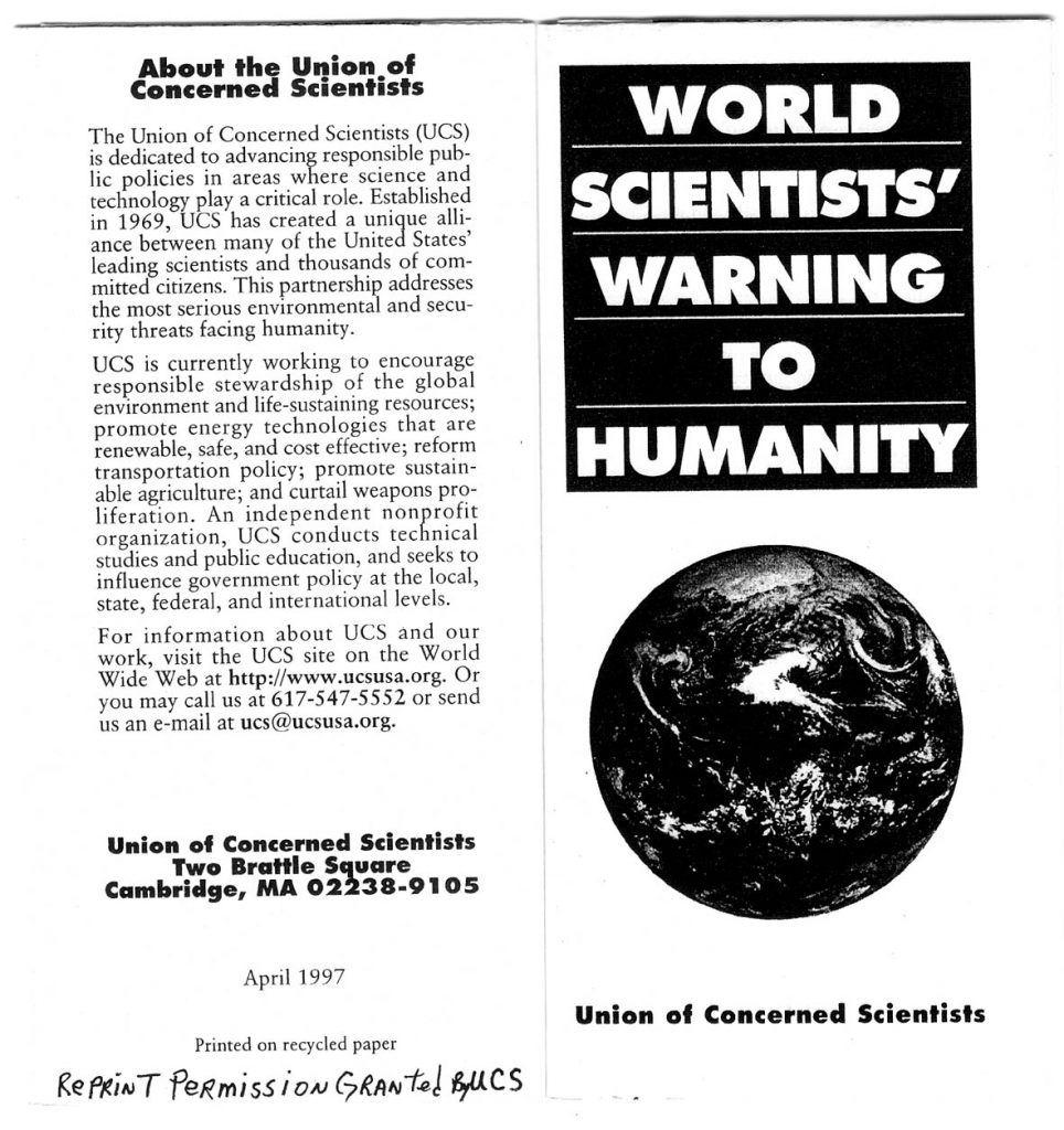 Second Warning to humanity